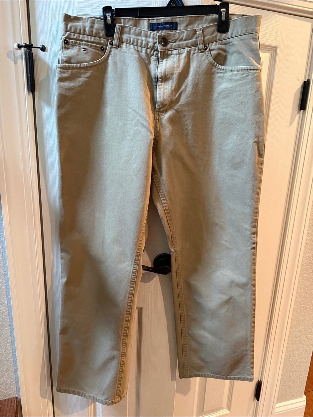 Tommy Hilfiger Khaki Straight-Leg Cotton Pants